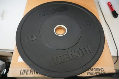 Hammer Strength 10 lb Bumper Plate PAIR Olympic 2in Rubber HS-BP-3005 NEW