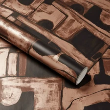 Threshold Abstract Maze 198"x20" Peel & Stick Wallpaper Modern Aged Gold &