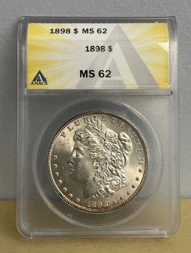 1898 MORGAN SILVER DOLLAR ANACS MS 62