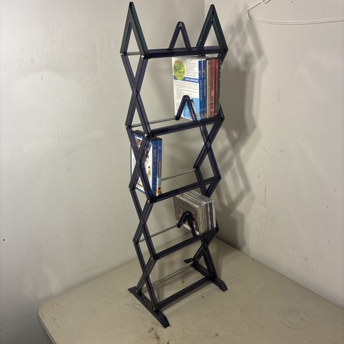 Atlantic Mitsu 5 Tier Media Storage Rack 130 CD - 90 DVD 64835195 Blue Clear