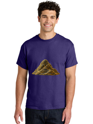 Topographic-Mountain Mens Graphic Tee, 100% Cotton, Casual Summer Wear