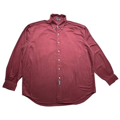 Vintage Ralph Lauren The Blaire Button Down Red Twill Shirt Mens
