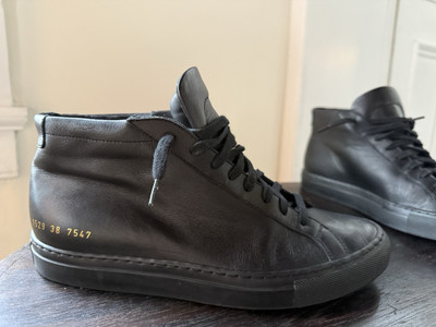 Common projects Achilles Mid Top Italian Black Leather EU 38 US8 