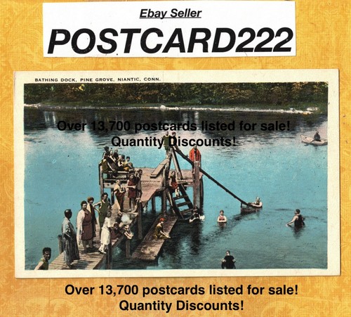 CT Niantic 1908-29 Vintage Postkarte PINE HOVE BADEDOCK Schwimmer Tauchen