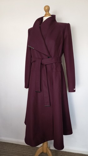 Abrigo Ted Baker Roseika corte y mezcla de lana acampanada borgoña talla TB3 (UK12) PRECIO DE VENTA SUGERIDO POR EL FABRICANTE £325 - Imagen 3 de 6