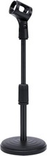 Desktop Microphone Stand, Upgraded Adjustable Table Mic Stand with Mic Clip