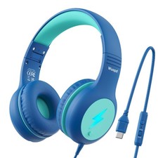 Kids USB C Headphones for School, 2025 Upgrade Safe Listening Wired Over-Ear ...