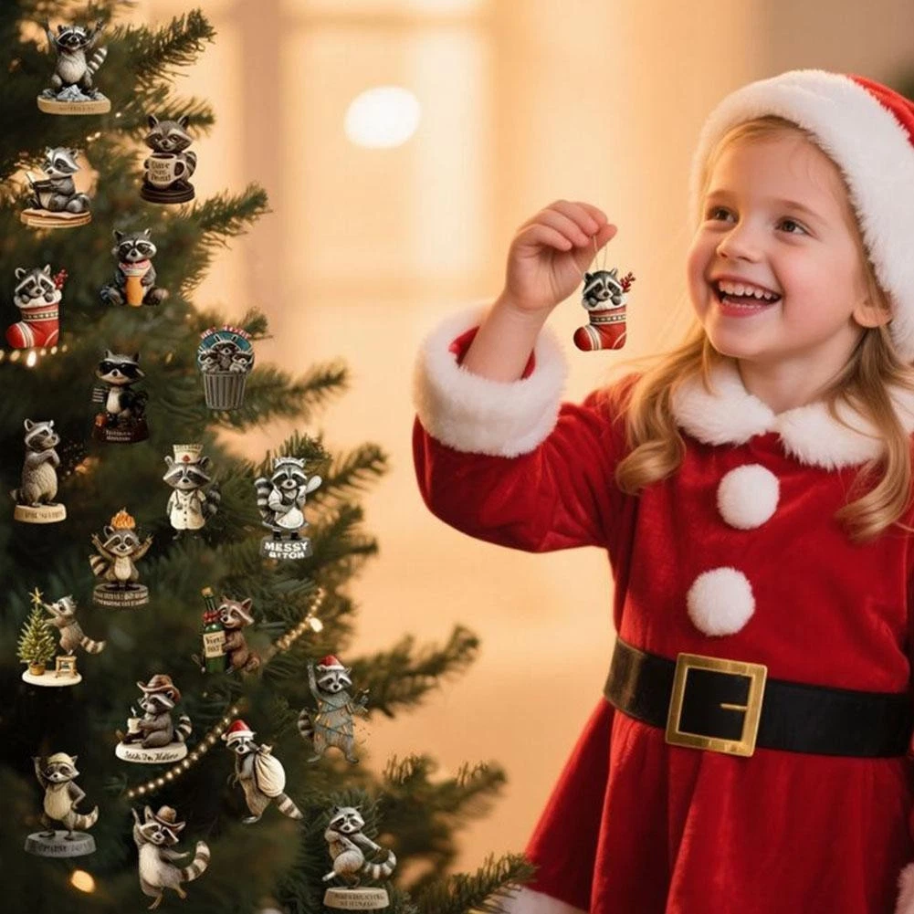 Sarcastic Raccoon Advent Calendar 2025, 24 Days Christmas Flat 2D