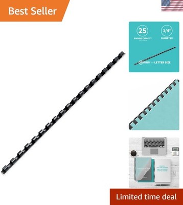 Letter Size Binding Combs 200 Pack, 25 Sheet Capacity for Office and School Use