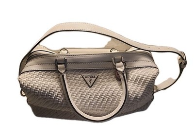 Guess Hassie Soho Satchel White Handbag Purse 