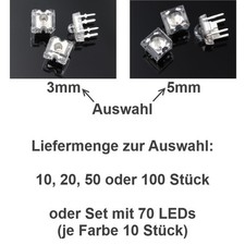 LED Piranha 3mm 5mm Super Flux Spider LEDs 10 20 50 100 Stück und Set 7 Farben