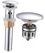 Vessel Sink Drain,Bathroom Pop-up Drain with Detachable With Overflow Chrome