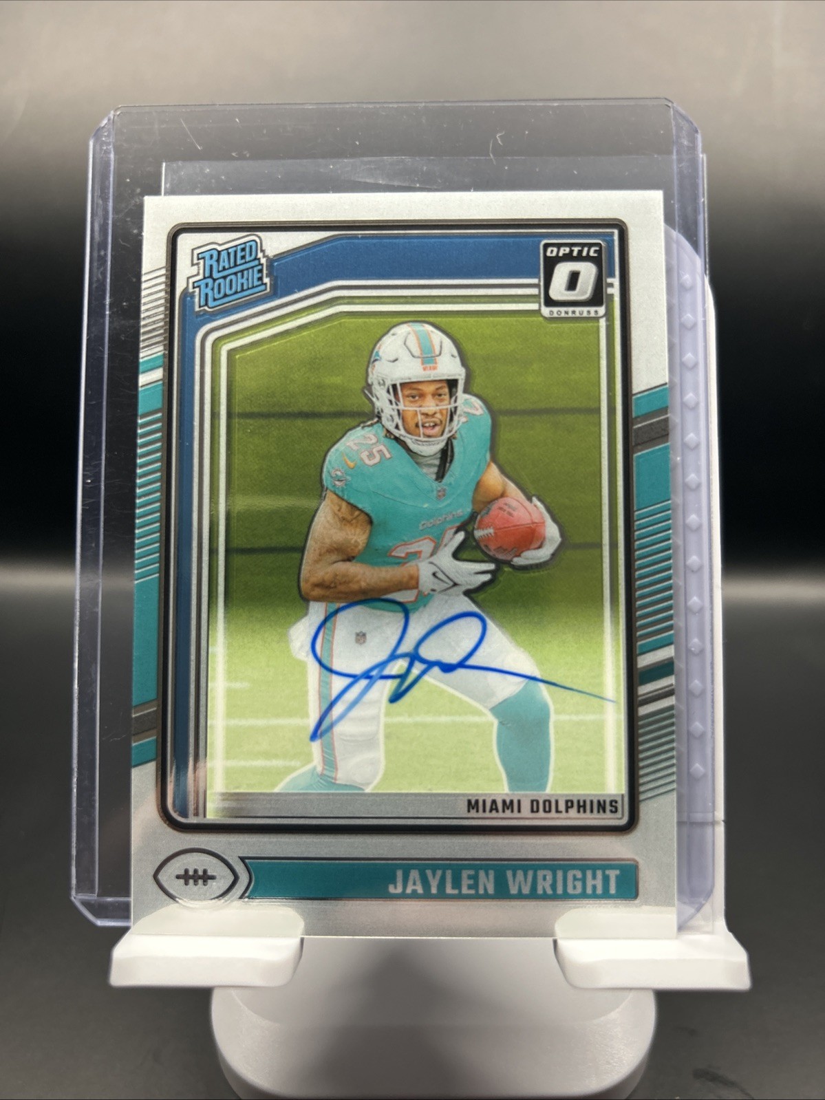 2024 Donruss Optic Rated Rookies Jaylen Wright On Card Auto /325 Miami