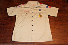 Boy Scouts of America BSA Youth Shirt Tan 2X-Large XXL Sewn Patches