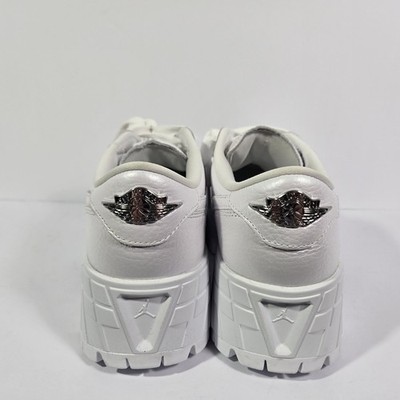 Size 11.5 - Air Jordan 1 Brooklyn Low White Metallic Silver W for