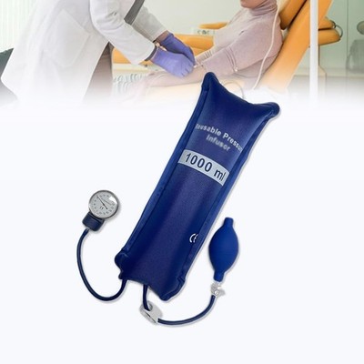 1000ml Portable Pressure Bag, IV Fluids Cuff with Gauge & Pump for Emergency... 