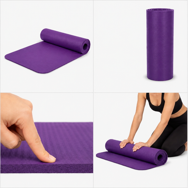 Yogamatte Fitnessmatte Gymnastikmatte Lila Sportmatte Bodenmatte 183X61X1,5Cm-image