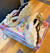 Irregular Choice Size 5 curtain call heels (gold sparkly) with original box