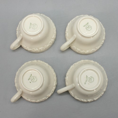 Wedgwood 4 tazas de té platillos platos crema en relieve Queen's Ware Etruria Barlaston - Imagen 5 de 10
