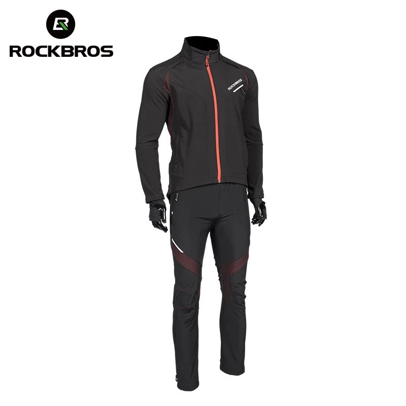 ROCKBROS Winter Cycling Suit Jacket + Pant Thermal Fleece Windproof Lightweight - Image 4 of 4