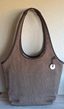 The SAK Bag TAN/Brown Shoulder Bag Crochet Knit Purse Woven Hobo  Handbag 