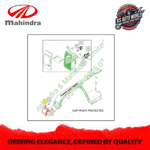 Genuine Mahindra thar drl side turn signal lamp lh assy 2020-2025 1701BW500011N - Picture 6 of 6