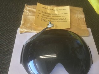 USN FLIGHT HELMET FACE SHIELD DARK WITH BAG AND INSTRUCTIONS # 20