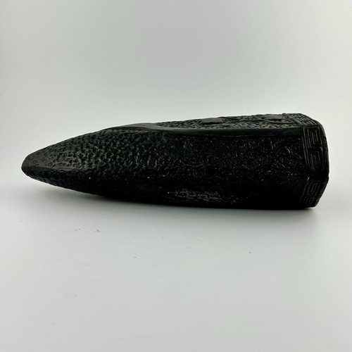 Japanese Wall Pocket Vase Tokanabe Black Cone Ceramic Flowers Vintage READ - Picture 8 of 14