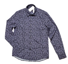 NWT MICHAEL KORS Men's Size M Slim Fit Button Down Black Floral Shirt