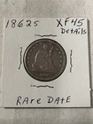 1862 s Liberty Seated Silver Quarter XF Details Reverse Scratches Very Rare Date