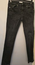 Mens Black Denim Jeans 30 Inch Waist 32 Inch Leg Frame Great Condition