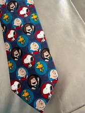 Charlie Brown And The Gang Neck Tie Vintage Snoopy Peanuts 90s Circle Of Friends