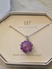 Bomb Party Necklace NK97201 "Unyielding Spirit" LC Lavender Ice Crystal Rhodium 