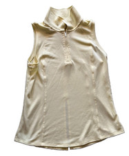 Athleta Womens Yellow Mock Neck 1/4 Zip Sleev...