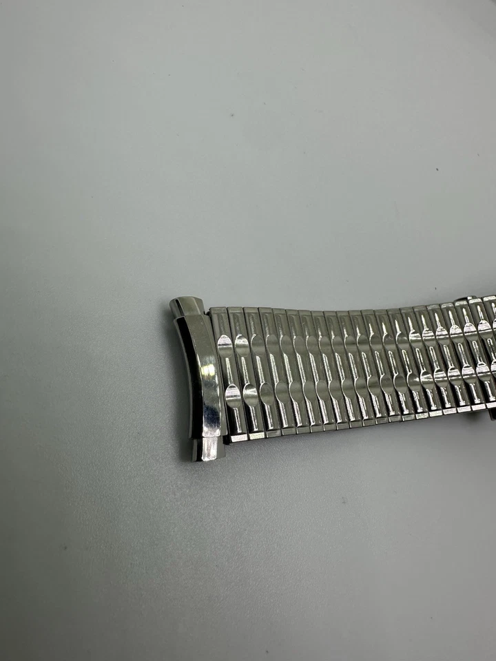 NOS Vintage Bulova 20mm 18mm 16mm Stainless Curved Stretch Watch Band Bracelet - Image 2 of 4