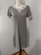 Women's Gap Gray & Light Gray Short Sleeve Mini Sweatshirt Dress XS