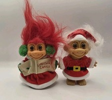 Vintage Troll 5" RUSS Troll Dolls Christmas Carols  Santa