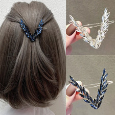 1pc Luxury Crystal V-Shape Hair Clip Women Rhinestone Barrette Accessory - NEW