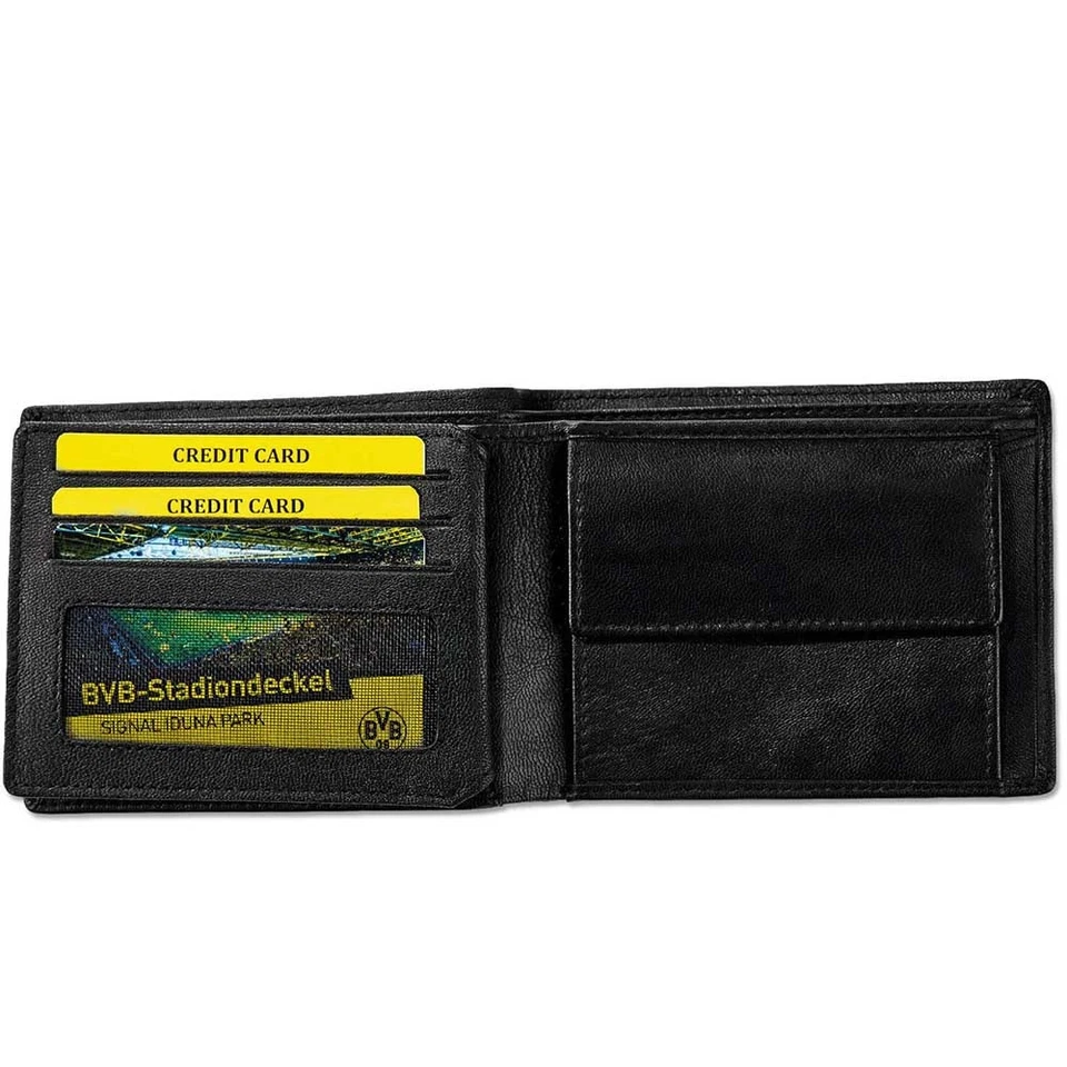 BVB Geldbörse Borussia Dortmund Portemonnaie Geldbeutel Logo schwarz Fanartikel - Bild 2 von 4