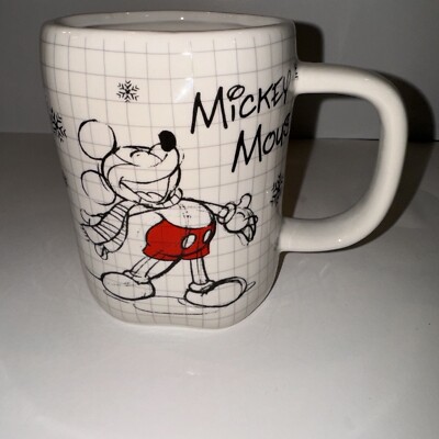 Disney Mickey Mouse Sketch Book Ceramic Mug White Grid Engineering Graphic Paper