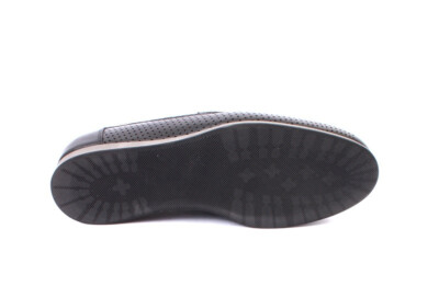 ROBERTO SERPENTINI 754a Black Leather Moccasins Loafers 