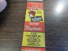 SCRANTON PA - K & K AUTO PARTS STORE  - MATCHBOOK COVER