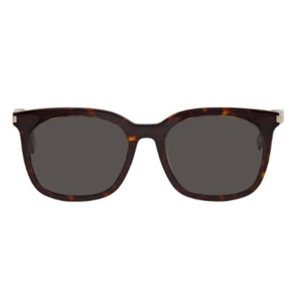 *NUOVI* occhiali da sole quadrati YSL Saint Laurent con guscio di tartaruga con custodia (SLXX140)