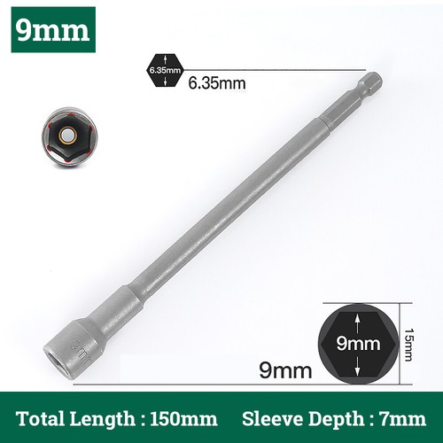 150mm Hex Magnetic Tech Screw Driver 1/4" Tek Bit Nut Impact Drill 5mm-19mm - Picture 15 of 25