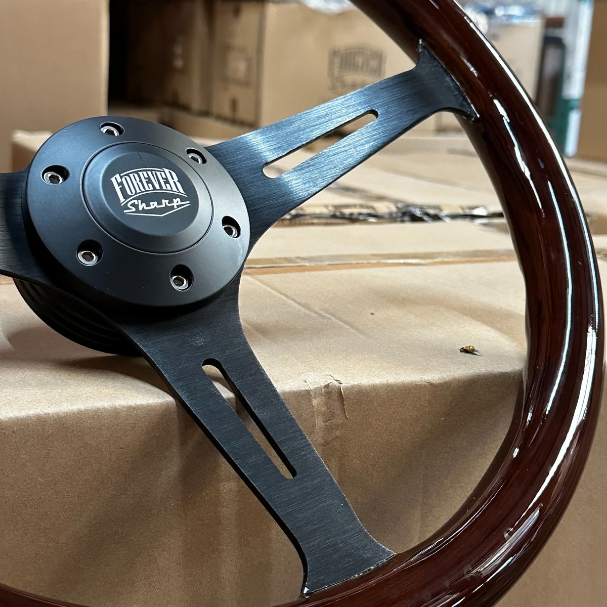 NRG - Classic 310mm Wood Grain Steering Wheel - Dark (Brown) - Black