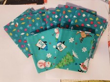10 Christmas Theme 100 Cotton Fabric Fat Quarters Quilting, Sewing New