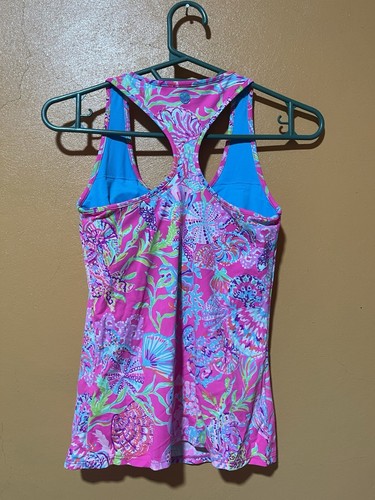Lilly Pulitzer Mina Bra Tank Pink Isle SHELL ME SOMETHING GOOD - Size XXSMALL - Picture 6 of 7