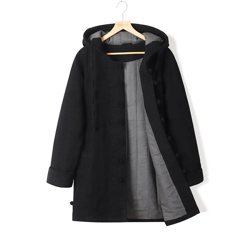 Traje Tang Chino Retro Para Hombre Informal Cálido Abrigo Acolchado Tai Chi Kung Fu Talla Grande Foto 4 de 4