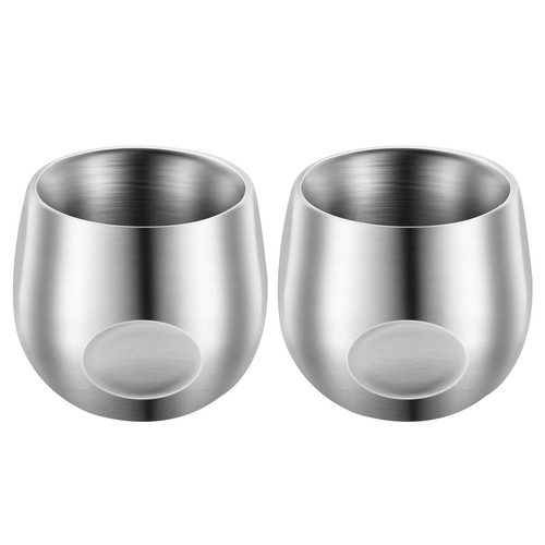 Stainless Steel Espresso Cups 2Pcs, 150Ml Wall Insulated Unbreakable8140