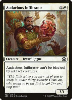 Magic MTG Tradingcard Aether Revolt 2017 Audacious Infiltrator 7/184